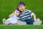 Brother And Sister Having Happy Together Stock Photo