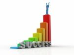 3d Successful Business Graph Stock Photo