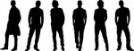 Silhouette Group Standing Stock Photo