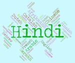 Hindi Language Shows Vocabulary Word And Communication Stock Photo