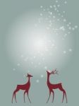 Christmas Greeting Card With Deer Stock Photo