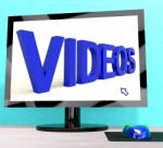 Videos Word On Computer Showing Dvd Or Multimedia Stock Photo