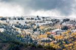 Autumn Colours In Wyoming Stock Photo