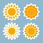 Sun Icon Set Stock Photo