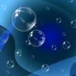 Blue Background Indicates Swirling Bubble And Twist Stock Photo