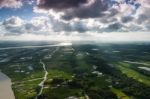 The Helicopter Shot From Dhaka, Bangladesh Stock Photo