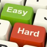 Hard Easy Computer Keys Stock Photo