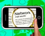 Network Definition On Smartphone Showing Networking Stock Photo