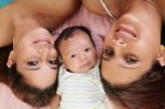 Latin Mother With Daughter And Aunt Stock Photo