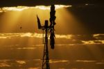 Australian Windmill In The Countryside Stock Photo