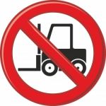 Forbidden Use Of Forklift Stock Photo