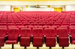 Empty Seat On Row In Thearter Closeup Stock Photo