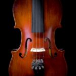 The Violin On Black Background For Isolated With Clipping Path Stock Photo