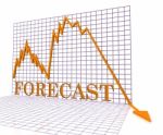 Forecast Graph Negative Represents Economic Downturn 3d Renderin Stock Photo