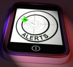 Alerts Smartphone Displays Phone Reminder Or Alarm Stock Photo