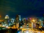 Bangkok Cityscape In Twilight Stock Photo