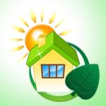 House Eco Means Earth Friendly And Building Stock Photo