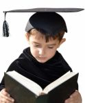 Cute Kid Graduate With Graduation Cap Stock Photo