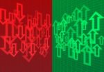 Arrow Up And Down Abstract Background Red Green Stock Photo