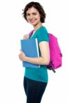 Cheerful Young College Student Stock Photo