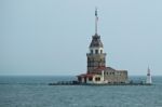 Istanbul, Turkey - May 24 : View Of Maiden's Tower In The Bosphorus In Istanbul Turkey On May 24, 2018. Unidentified People Stock Photo