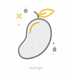 Thin Line Icons, Mango Stock Photo