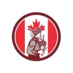 Canadian Bagpiper Canada Flag Icon Stock Photo