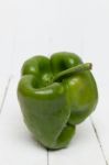 Fresh Green Bell Pepper Stock Photo