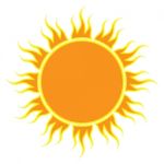 Sun On White Background.  Illustration Stock Photo