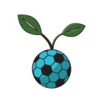 Soccer Ball Young Plant Sport Thin Line Flat Design Icon  Stock Photo