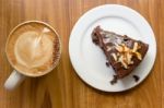 Chocolate Cake With Coffee Stock Photo