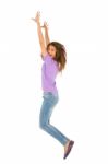 Teenage Girl Jumping Stock Photo