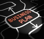 Business Plan Arrows Means Goals And Strategies For Company Stock Photo