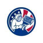 American Beekeeper Usa Flag Icon Stock Photo