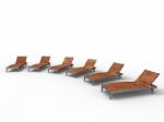 Wooden Deckchair Stock Photo