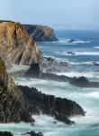 Rocks Formations On Alentejo Coastline Stock Photo