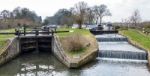 Papercourt Lock On The River Wey Navigations Canal Stock Photo