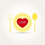  Love Heart Romantic Meal Stock Photo