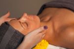 Facial Massage At Spa Salon Stock Photo