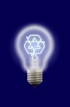 Recycle Sign Glow Inner Electric Lamp Stock Photo