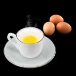 Soft-boiled Egg In A White Cup Stock Photo