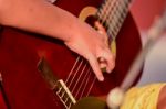 Boy Plays Guitar Stock Photo