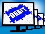 Draft Screen Shows Outline Documents Or Email Letter Online Stock Photo