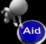 Aid Pressed Shows Help Support Or Treatment Stock Photo