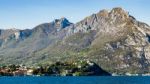 View Of A Small Community Opposite Lecco In Italy Stock Photo