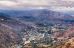 Aerial View At The Small Town Of Sacapulas In The Mountains Of G Stock Photo