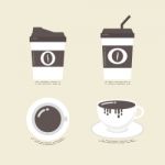 Flat Coffee Icon Stock Photo