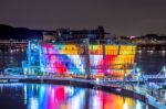 Seoul - August 3: Colorful Of Seoul Floating Island. It Is An Artificial Island Located In Han River. Photo Taken On August 3,2015 In Seoul, South Korea Stock Photo