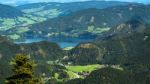 View Of The Countryside From Zwölferhorn Mountain Stock Photo