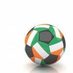 Ivory Coast Flag Soccer Ball Isolated White Background Stock Photo